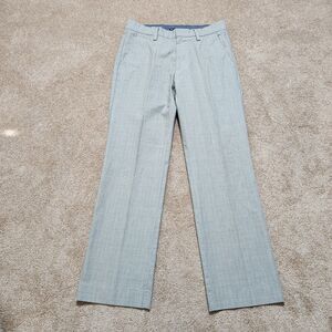 Gap Dress Pants Men 29X30 (31X29.5) Light Gray Plaid Straight Fit